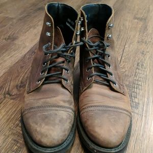 Brown leather boots